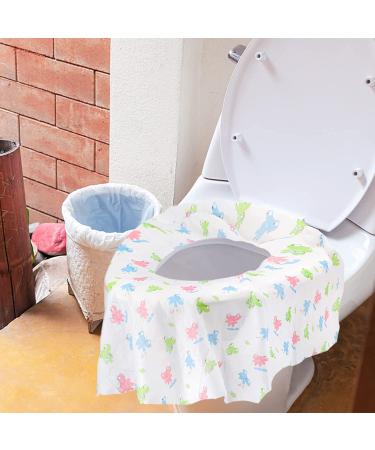 Tebery 50 Pack Extra Large Cute Frog Printed Disposable Toilet Seat Covers - Waterproof & Portable for Toddlers, Kids, and Adults - Individually Wrapped for Travel - Buy Online on GoSupps.com