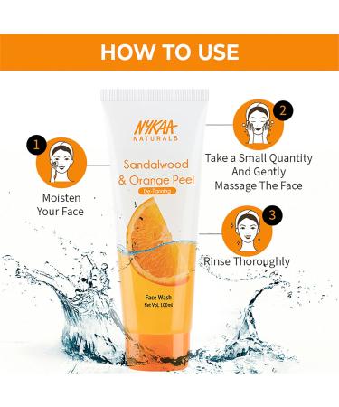 Buy Nykaa Naturals Face Wash - Sandalwood & Orange 3.38 oz | Moisturizing Makeup Remover & Soothing Antioxidant Skin Care - Buy Online on GoSupps.com