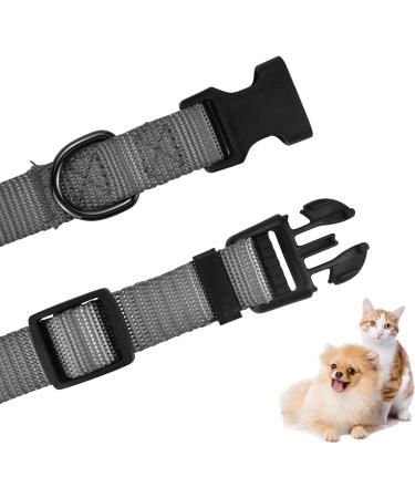 Audwud Thick Nylon Dog Collar - Adjustable Neck Band for Small Medium & Large Dogs - Flint Gray - 4 Sizes Available - Buy Online on GoSupps.com