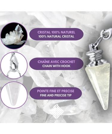 Stone Crystal Fortune Teller Clock - White Quartz Radiesthesia Pendulum - 10g | International Shipping Available - Buy Online on GoSupps.com
