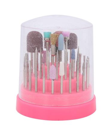 Nail drill Anggrek 45-part nail drill set for at home salon nail polishing grinding head manicure tool nail polier accessories (pink)