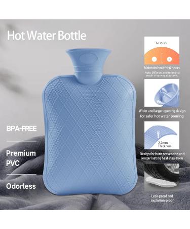 ANMIA Classic Premium Hot Water Bottle 1.8L for Hot/Cold Therapy Pain Relief - Blue - Buy Online on GoSupps.com