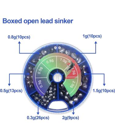 Round Split Shot Sinker Set - FREGITO 205pcs/117pcs/78pcs Lead Weights in 5 Sizes/6 Sizes - Removable Fishing Sinkers in Blue Box - Buy Online on GoSupps.com