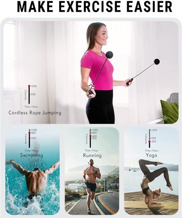 HAPBEAR Cordless Weighted Jump Rope with 360 Ball Bearings - Speed Bod Rope for Beachbody, Boxing, MMA, WOD - Wireless Indoor Outdoor Fitness Workout - Buy Online on GoSupps.com