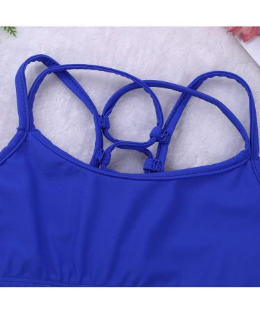 Moily Kids Girls Blue Cross Back Crop Top | Gymnastics Dance Sports Bra Size 14 - Buy Online on GoSupps.com