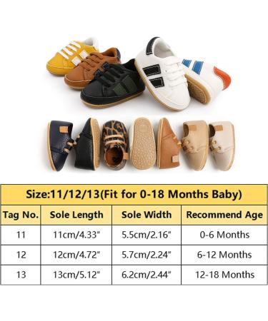 RVROVIC Baby Boys Girls Sneakers 6-12 Months White | Anti-Slip PU Leather Soft Sole Infant Toddler Shoes - Buy Online on GoSupps.com