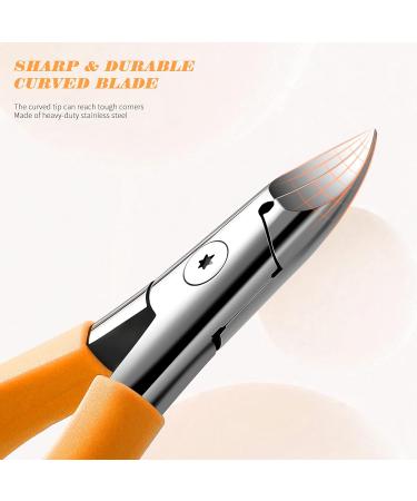 Fvion Precision Nail Tongs | Matt Handle Nail Scissors for Ingrown Toenails | Non-Slip Design for Thick Fingernails | Soft Handle Orange - Buy Online on GoSupps.com