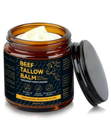 Beef Tallow for Skin Natural Tallow Balm with Raw Honey and Beeswax for Face Deep Nourishing Moisturizers Grass-Fed Beef Tallow Cream for All Skin Types