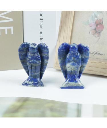 Lovionus89 Hand-Carved Lapislazuli Guardian Angel Statue - 5cm Healing Crystal Decoration for Home & Spiritual Wellness - Buy Online on GoSupps.com