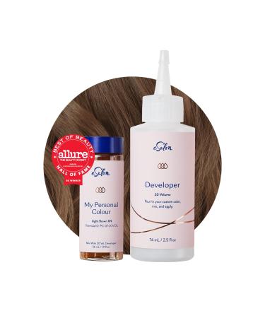 eSalon Permanent Hair Colour Set 100% Grey Coverage At-home Hair Colour 0% Ammonia Multi-dimensional Hair Dye Professional-grade Hair Colour Light Brown 6N