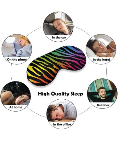 Rainbow Zebra Skin Sleep Mask for Women | Adjustable Eye Shades with Elastic Strap - Perfect for Comfort & Style - Buy Online on GoSupps.com