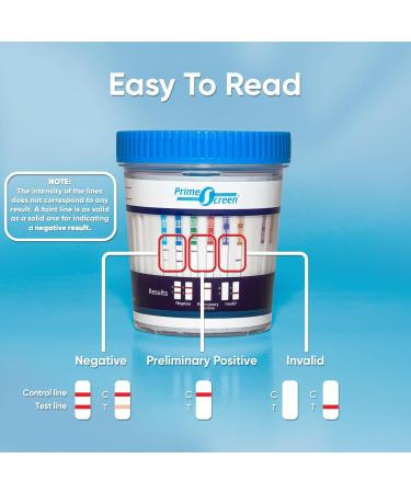 Prime Screen - 5 Pack 12 Panel Urine Multi Drug Test Cup for Home Use (AMP BAR BUP BZO COC MET MDMA MOP/OPI 300 MTD OXY PCP THC) - TDOA-6125 - Buy Online on GoSupps.com