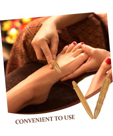Orfofe 2-in-1 Acupressure Facial Tool | Wooden Reflex Zone Massage Tool for Foot Neck & Shoulder Relief | 11.5x1.5cm Light Brown - Buy Online on GoSupps.com