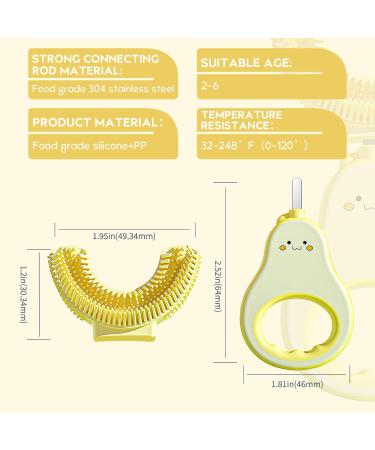 Runmei U-Shaped Silicone Toothbrush for Kids - 360 Surround Brush for Children 2-6 Years - Food-Safe Yellow - Buy Online on GoSupps.com