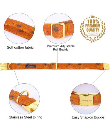 Shop Stylish Aring Pet Dog Collar with Flower - Autumn Maple Leaf Design for Small to Large Dogs | Perfect Gift for Dog Lovers - Buy Online on GoSupps.com