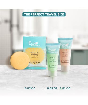 Eco Botanics Hotel Soaps & Toiletries Bulk Set | 150-Piece Amenities Kit for Hotels & Airbnb | Travel Size Shampoo Conditioner & Bar Soap - Buy Online on GoSupps.com
