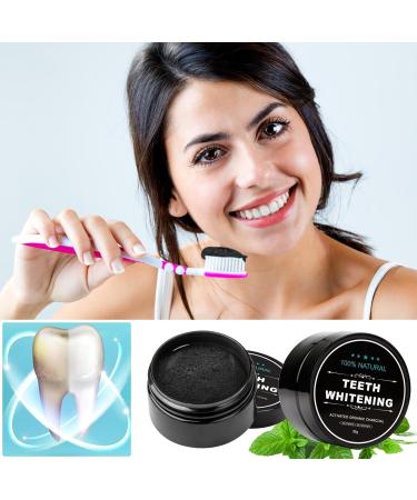 Natural Charcoal Teeth Whitening Powder - 2x30g Activated Carbon Tooth Whiteners for Effective Teeth Cleaning - Buy Online on GoSupps.com