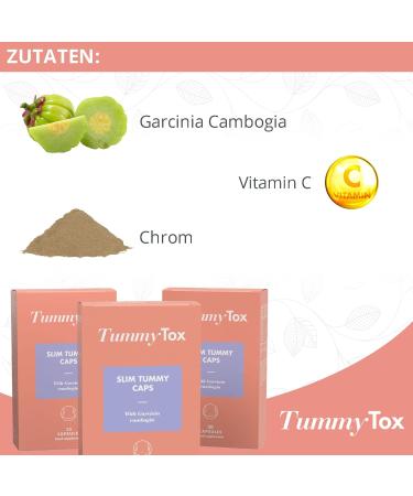 Shop Slim Tummy Caps - 417 mg Garcinia Cambogia with Extra Vitamin C & Chromium - 90 Capsules for 90 Days - Global Shipping | TummyTox - Buy Online on GoSupps.com