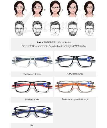 Lanomi Self-Tinting Sunshine Blue Light Filter Sunglasses for Men & Women - UV400 Photochromic Reading Glasses +1.0 to +4.0 - Flexible Gray Frame with Orange Arms - Buy Online on GoSupps.com
