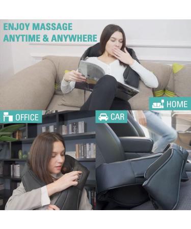 BOFEUNNG Shiatsu Neck and Back Massager with Heat - Deep Kneading Electric Massage Pillow for Fathers Day Gift - Buy Online on GoSupps.com
