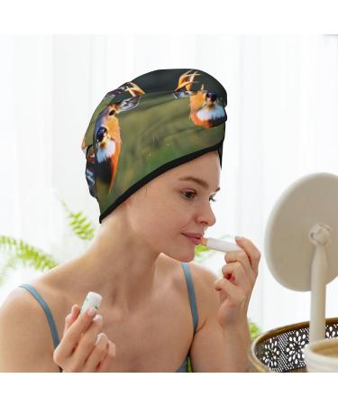Cute Deer Coral Velvet Dry Hair Cap - Unisex Wet Towel Wrap for Bathroom Pool Party Beach & Home | International Shipping Available - Buy Online on GoSupps.com