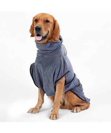 Happy Hachi microfiber dog bathrobe bathing towel Dog wagons Washable super absorbent moisture fast drying towel beach towel for small medium and large dog cat (gray m) gray-m