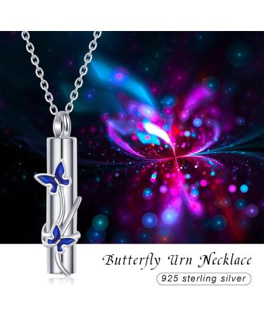 Storymidir 925 Sterling Silver Urn Necklace for Ashes - Heart Butterfly Pfot Designs | Cremation Jewelry for Women | Unique Memorial Gifts - Buy Online on GoSupps.com