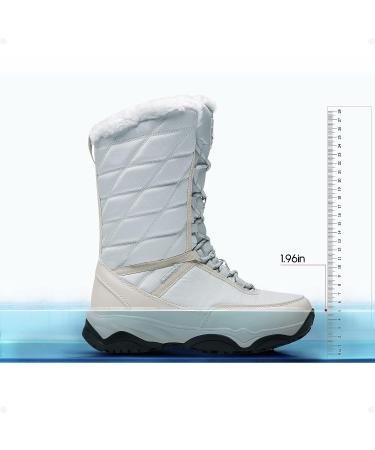 NORTIV 8 Women's Mid-Calf Waterproof Snow Boots - Insulated & Fur Lined | Silver Gray - Buy Online on GoSupps.com