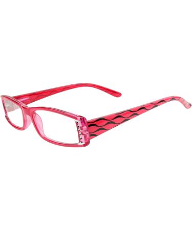 Stylish Designer Pink Reading Glasses for Women - Rhinestone Details & Spring Hinge | Dioptria Options 1.0-3.0 - Buy Online on GoSupps.com
