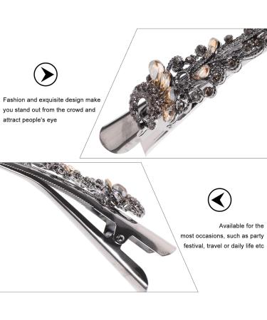 LEORX Rhinestone Hair Clips - Vintage Alligator Clips Barrettes for Women - Champagne - Buy Online on GoSupps.com