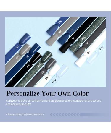 AZUREBEAUTY Blue Black Dip Powder Nail Kit Starter - 8 Colors Acrylic Dipping System with Essential Liquids for French Art Manicure - DIY Salon Quality - Buy Online on GoSupps.com