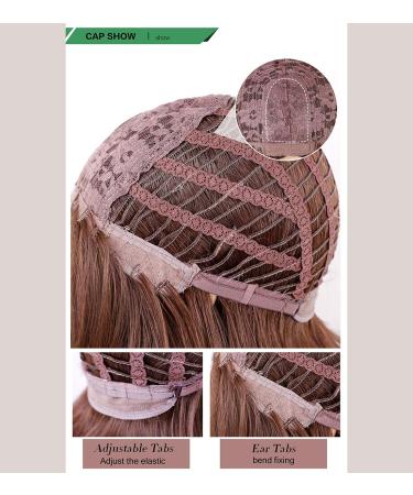 LANOVA 18 Brown Ombre Ashy Silver Wigs with Bangs | Synthetic Glueless Wigs for Women - Buy Online on GoSupps.com