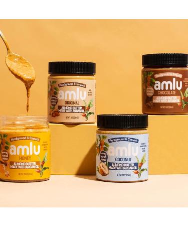 Amlu Foods Chocolate Almond Butter with Argan Oil - Organic Keto Friendly Nut Butter | High Protein & Essential Fatty Acids | Crunchy & Creamy - Buy Online on GoSupps.com