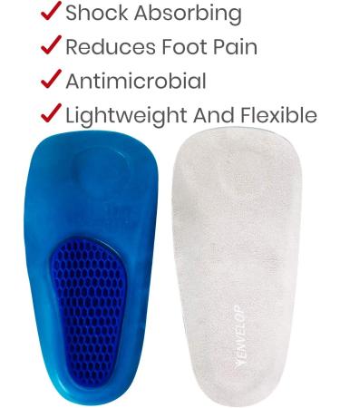 Envelop Gel Insoles - 3/4 Arch Support for Plantar Fasciitis - Small Size - Buy Online on GoSupps.com