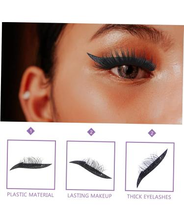 FOMIYES 4 pairs Sticker Eye Adhesive Tools Tape with Decals for Eyelash Glitter Line Waterproof Black - Buy Online on GoSupps.com
