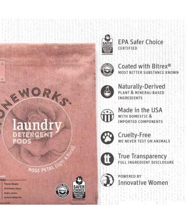 Grab Green Stoneworks Natural Laundry Detergent Powder Pods Rose Petal 50 loads - Buy Online on GoSupps.com