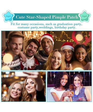 Acne Pimple Patch 112 Patches with Tea Tree & Calendula Oil - Hydrocolloid Acne Dots for Face - Cute Green & Blue Star-Shaped Pimple Stickers - Buy Online on GoSupps.com
