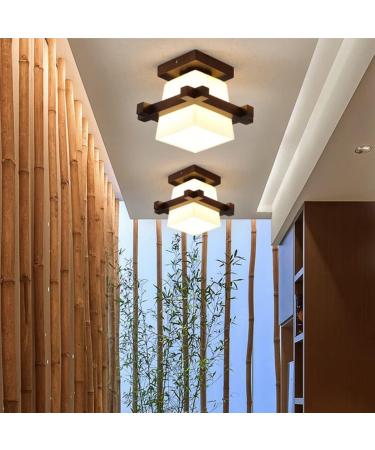 Hemobllo Solid Wood Ceiling Lamp Ceiling Hanging Light Hanging Lamp Pendant Light LED Wall Lamp Coffee Glass - Buy Online on GoSupps.com