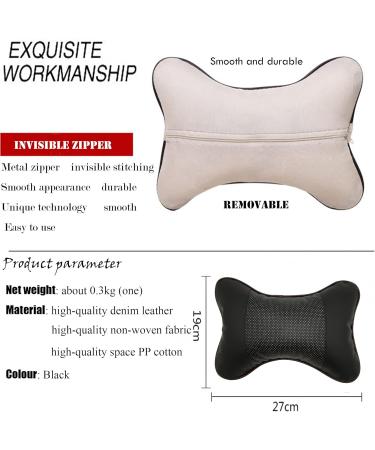 XSQD 2pcs Car Headrest Pillows - Memory Foam Seat Neck Support Cushions for Auto Driving - Comfortable Soft Universal Rest Cushion in White/Offwhite - Buy Online on GoSupps.com