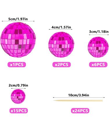 24 PCS Mini Disco Ball Cake Cupcake Toppers 1970s Disco Ball Cake Decorations for Disco Theme Party Last Disco Bachelorette Party 70s Theme Party Favor (24 PCS Hot Pink Disco Ball) - Buy Online on GoSupps.com