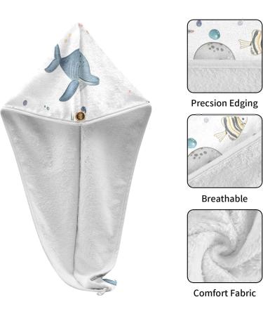 Super Absorbent Marine Animal Hair Towel 2 Pack - Quick Dry Turbans for Women & Girls - Perfect Hair Drying Solution - Buy Online on GoSupps.com