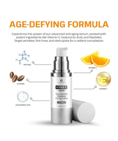 Super C Serum for Women Over 70 - Advanced Anti-Aging Vitamin C Face Serum for Mature Skin - 1.0 fl oz - Buy Online on GoSupps.com