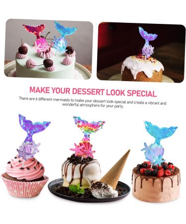 DECHOUS 18 Pcs Cake Decoration Mermaid Tail Cupcake Toppers Mermaid Sequin Cupcake Toppers Mermaid Cake Topper Seashells for Decorating Mermaid Decorations Cloth Girl Happy Birthday As Shownx3pcs mediumx3pcs - Buy Online on GoSupps.com