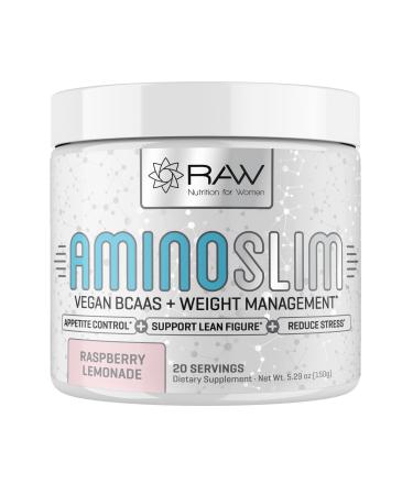 Amino Slim - Slimming BCAA Weight Loss Drink for Women, Vegan Amino Acids & L-Glutamine Powder for Post Workout Recovery & Fat Burning | Daily Appetite Suppressant, Metabolism Booster & Stress Relief Raspberry Lemonade 5.29 Ounce (Pack of 1)