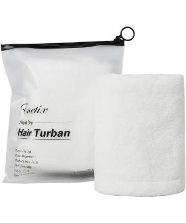 ENETIX Microfiber Hair Towels for Women - Quick-Dry Anti-Frizz Hair Turban | Super Absorbent 25x70 cm with Button (White) - Fast Drying & International Shipping - Buy Online on GoSupps.com