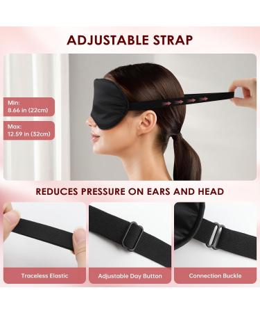 Buy 3PCS Light Blocking Sleep Masks | Adjustable Soft Silk Eye Covers for Travel & Sleeping | Pink Black Purple - Perfect for Men & Women - Buy Online on GoSupps.com