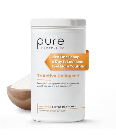 Pure Therapro Rx TriActive Collagen Plus Collagen Powder for Hair Skin Nails Bones & Joints Hydrolyzed Collagen Powder w/Patented Peptides Unflavored Multi Collagen Protein Powder 30 Servings