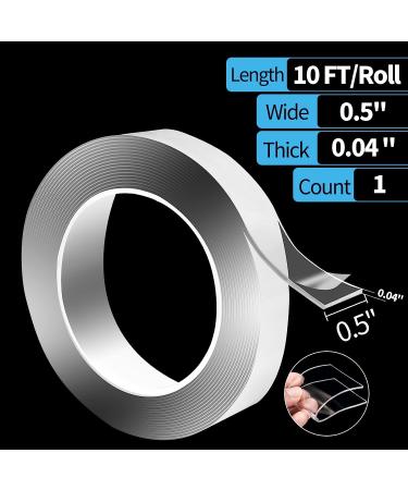 Art3d Double-Sided Heavy Duty Mounting Tape - 10FT Multipurpose Removable Adhesive Foam Tape - Reusable Transparent Tape for Household Items - 1/24 x 1/2 x 10 - Buy Online on GoSupps.com