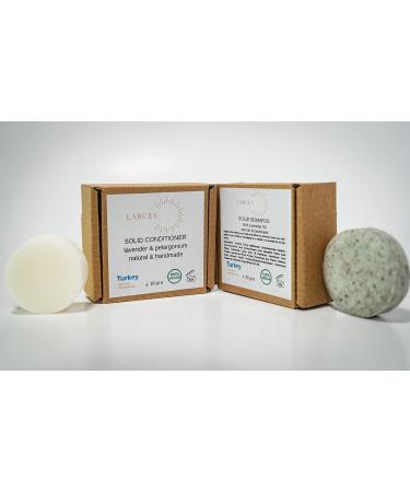 Natural Handmade Gift Set | Travel Size Shampoo Bar & Conditioner | Lavender Soap Loofa & Turkish Towel | Eco-Friendly Self-Care - Buy Online on GoSupps.com