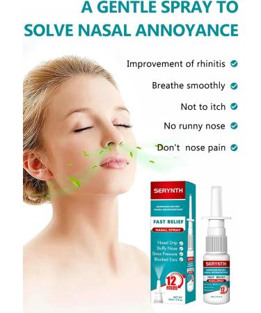 Nasal Spray with Naphazoline HCL Decongestant, Strength 12 Hour Over-The-Counter Medication Nose Spray for Sinus Relief, Nasal Decongestants for Adults & Sinus Congestion, Cooling Menthol, 1 fl oz - Buy Online on GoSupps.com